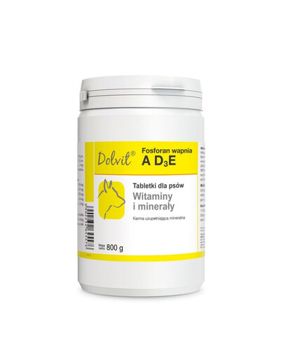 DOLFOS Dolvit Fosforan vápnika AD3E 800g (tablety) vitamíny a minerály pre psov