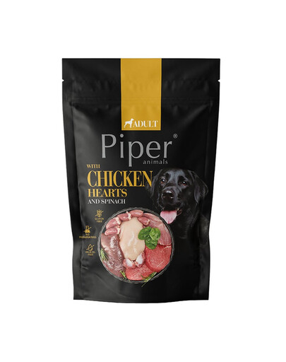 PIPER Animals z sercami z kurczaka i szpinakiem 500 g mokra karma dla psa