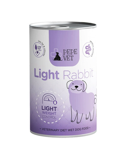 PAKA ZWIERZAKA PEPE Vet Light Rabbit 400 g mokré krmivo pre psov podporujúce redukciu hmotnosti
