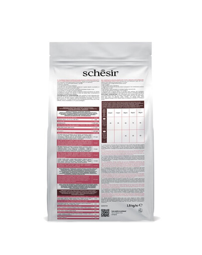 SCHESIR Original Sterilized and Light Ham 1,5 kg suché krmivo pre sterilizované a ľahko stráviteľné mačky