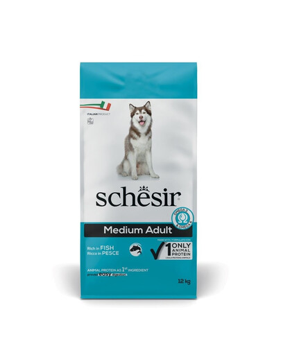 SCHESIR Original Medium Adult Fish 12 kg suché krmivo pre dospelých psov stredných plemien