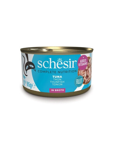 SCHESIR Tuniak vo vývare pre mačky 12x85 g