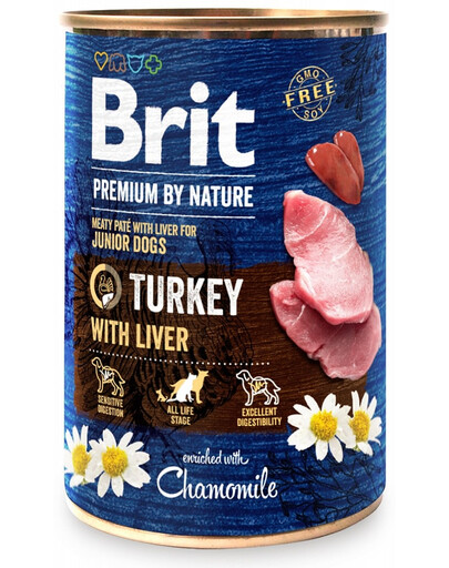 BRIT Premium By Nature Junior Turkey&Liver 400g prírodné krmivo pre šteňatá z morky a pečene