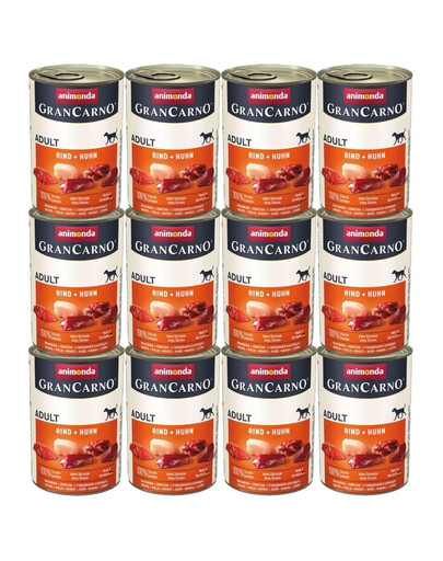 ANIMONDA GranCarno zestaw z wołowiną i kurczakiem 12 x 400 g