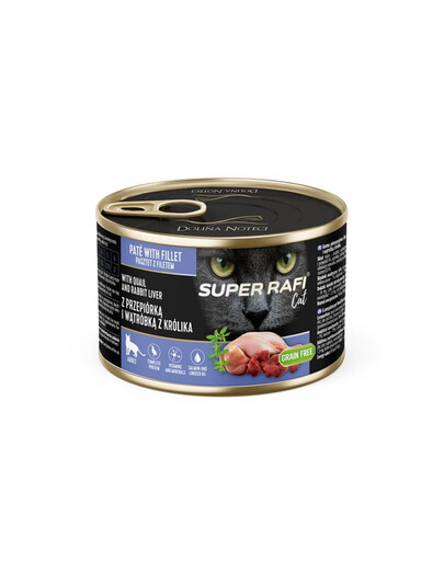 SUPER RAFI Cat Mix 4 príchute 12x185g mokré krmivo pre mačky