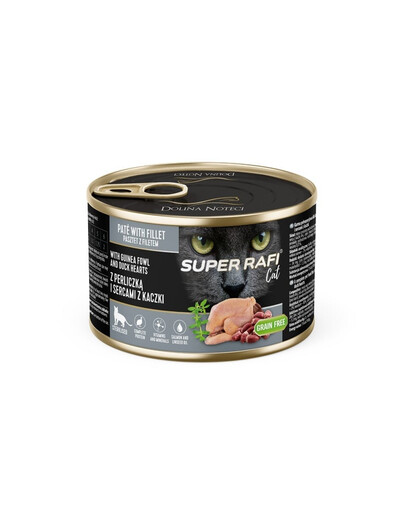 SUPER RAFI Cat Mix 2 príchute 6x185g mokré krmivo pre sterilizované mačky