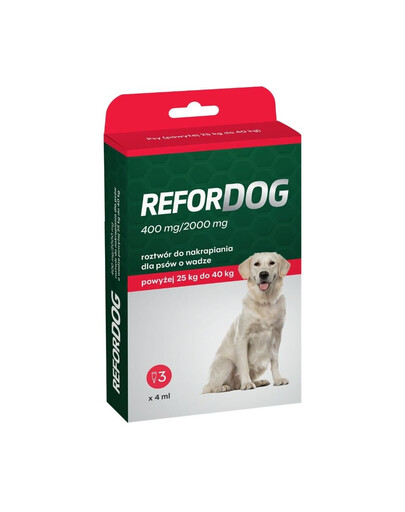 VET-AGRO Refordog pre psov 25–40 kg 3 pipety x 4,0 ml prípravok spot-on proti parazitom