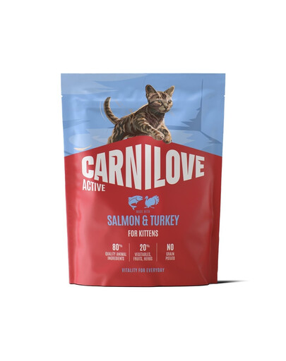 CARNILOVE Active Cat Salmon and Turkey for Kittens 400 g losos a morka, pre mačiatka všetkých plemien