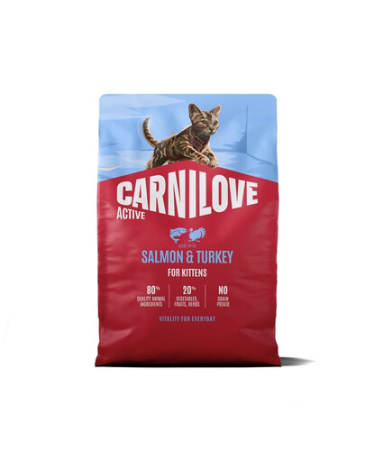 CARNILOVE Active Cat Salmon and Turkey for Kittens 2 kg losos a moriak, pre mačiatka všetkých plemien