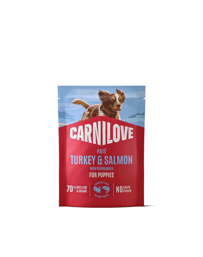 CARNILOVE Dog Pouch Turkey and Salmon Puppies 300g krmivo pre psov morčacie a lososové pre šteniatka