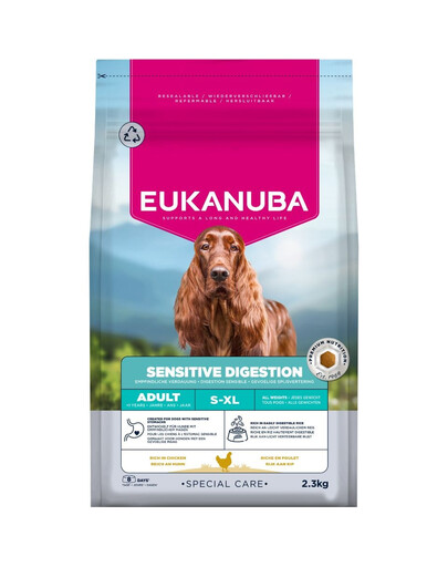 EUKANUBA Special Care Adult Dogs with Sensitive Digestion 2,3 kg krmivo pre dospelých psov s citlivým tráviacim systémom