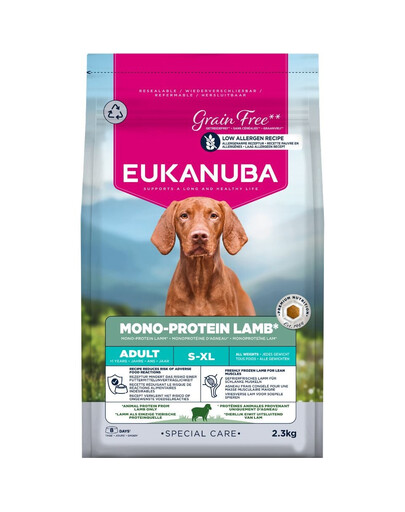 EUKANUBA Special Care Adult Mono-Protein Lamb 2,3 kg krmivo pre dospelých psov, bohaté na čerstvo mrazenú jahňacinu