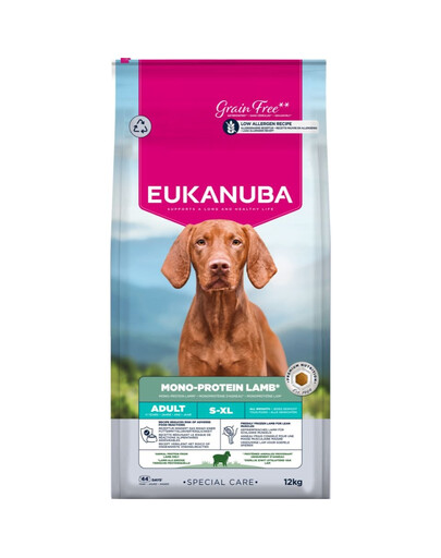 EUKANUBA Special Care Adult Mono-Protein Lamb 12 kg krmivo pre dospelých psov, bohaté na čerstvo mrazenú jahňacinu