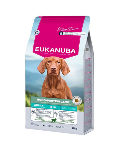 EUKANUBA Special Care Adult Mono-Protein Lamb 12 kg sucha karma dla dorosłych psów, bogata w świeżo mrożoną jagnięcinę