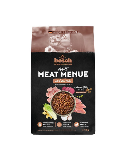 BOSCH Meat Menue Adult s morčacím a kuracím mäsom 2,5 kg krmivo pre psa