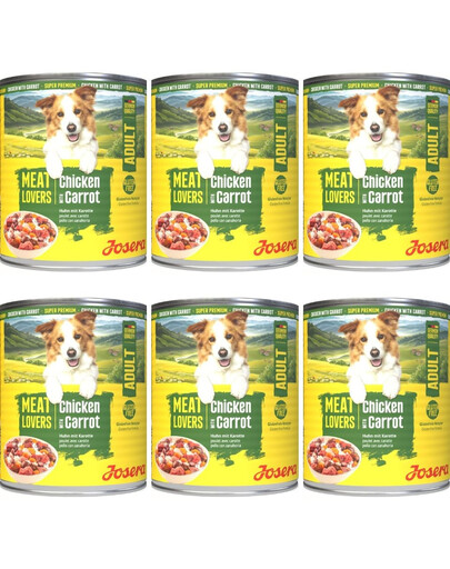 JOSERA Meat Lovers Menu Chicken and Carrot 6x800 g kurča a mrkva, krmivo pre psov