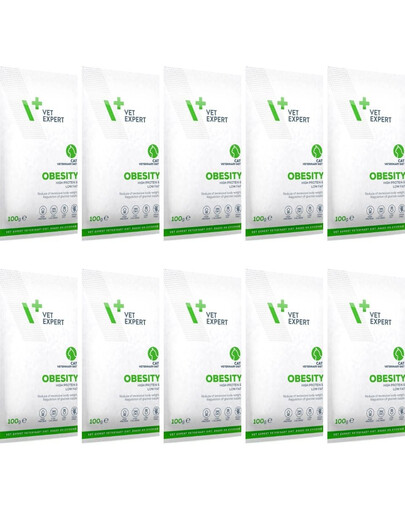 VET EXPERT Veterinary Diet Cat Obesity 10x100g krmivo pre mačky, ktoré znižuje nadmernú telesnú hmotnosť