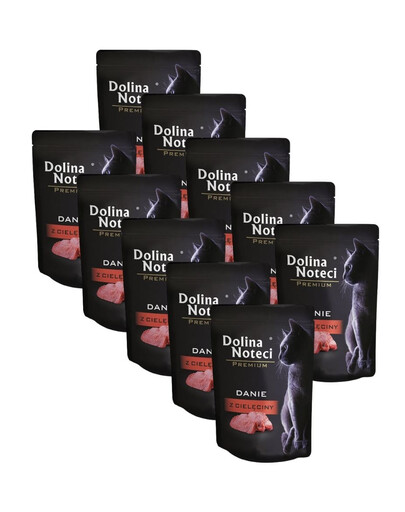DOLINA NOTECI Prémiové teľacie krmivo 10x85 g mokré krmivo pre mačky