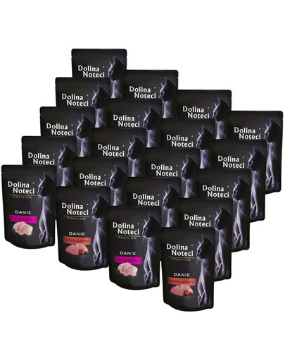 DOLINA NOTECI Premium Danie Mix chutí 20x85 g Mokré krmivo pre mačky