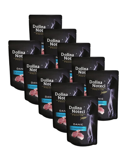 DOLINA NOTECI Premium Junior jahňacie mäso 10x85 g krmivo pre mačiatka