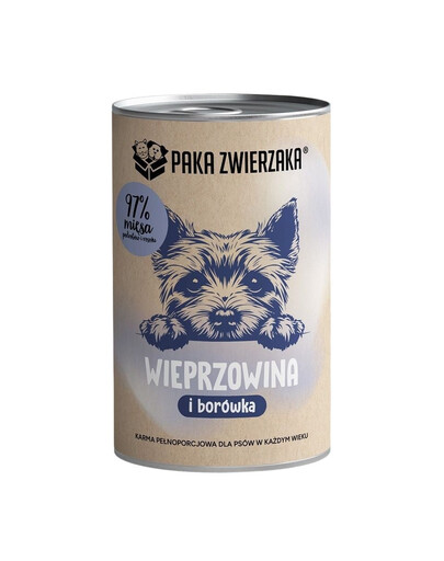 PAKA ZWIERZAKA Bravčové mäso s čučoriedkami 400 g krmivo pre psov