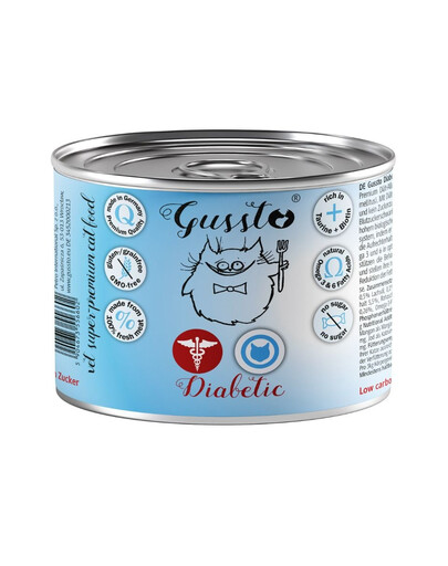 GUSSTO Vet Diabetic 200 g mokré krmivo pre mačky trpiace cukrovkou