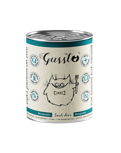 GUSSTO Fresh Deer 400g čerstvé jelenie mäso, monoproteínové krmivo pre mačky