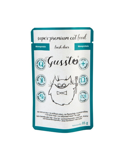 GUSSTO Fresh Deer 85 g čerstvý jeleň, monoproteínová krmivo pre mačky