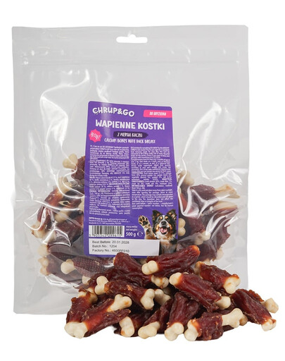 CHRUP&GO Vápenné kocky s kačacím mäsom 500 g pochúťka pre psa