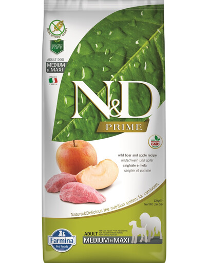 FARMINA N&D Boar & Apple Adult Medium & Maxi 2,5 kg krmivo pre psy stredných a veľkých plemien + FARMINA N&D Quinoa Dental Treat Flatulence Medium/Maxi 100 g (7 ks) ZADARMO!