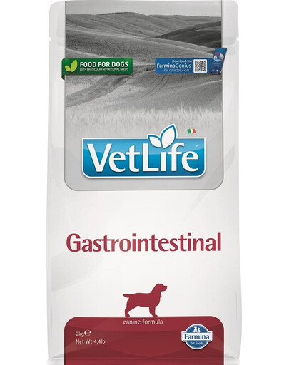 FARMINA Vet Life Gastrointestinal Dog 2 kg krmivo pre psov s tráviacimi problémami + krmivo FARMINA Vet Life Dental Treat Gastrointestinal Medium/Maxi 100 g (7 ks) ZADARMO!