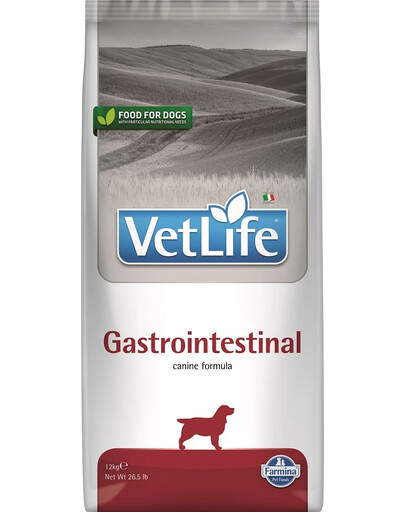 FARMINA Vet Life Gastrointestinal Dog 12 kg krmivo pre psov s tráviacimi problémami + 3 x FARMINA Vet Life Dental Treat Gastrointestinal Mini 60 g (7 ks) ZADARMO!