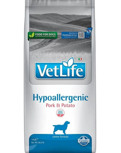 FARMINA Vet Life Hypoalergénne bravčové mäso so zemiakmi pre dospelých psov 12 kg + 3 x FARMINA Vet Life dentálna pochúťka Hypoalergénne bravčové mäso Medium/Maxi 100 g (7 ks) ZADARMO!
