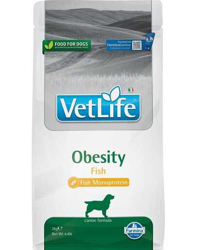 FARMINA Vet Life Obesity Fish Krmivo pre dospelých psov 2 kg + krmivo FARMINA Vet Life Dental Treat Obesity Medium/Maxi 100 g (7 ks) ZADARMO!