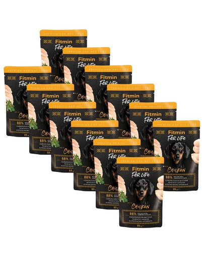 FITMIN For Life Dog Adult Chicken 12x85 g kurča s bylinkami v omáčke