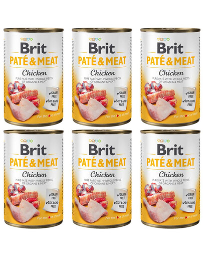 BRIT Pate&Meat Chicken 6x400 g paštéta s kuracím mäsom