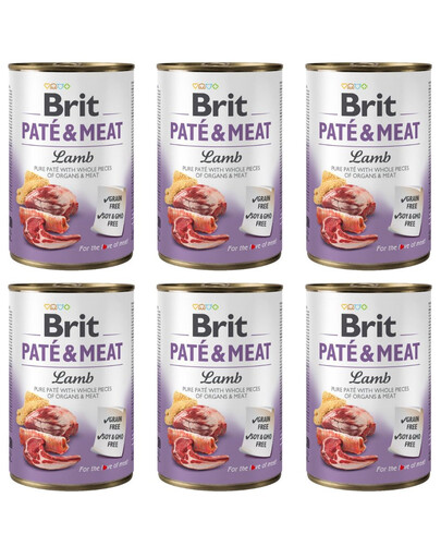 BRIT Pate&Meat Lamb 6x400 g paštéta s jahňacím mäsom