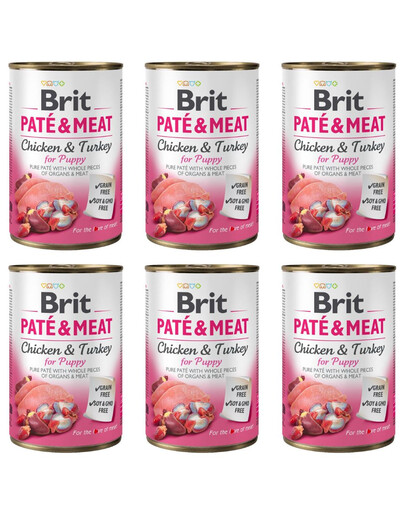 BRIT Pate&Meat Puppy 6x400 g paštéta pre šteňatá