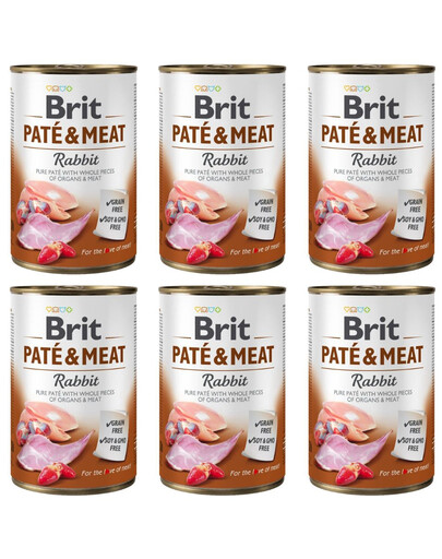 BRIT Pate&Meat Rabbit 6x400 g paštéta s králičím mäsom