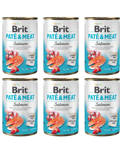 BRIT Pate&Meat salmon 6x400 g pasztet z łososiem dla psa