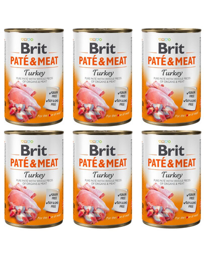 BRIT Pate&Meat turkey 6x400 g paštéta s morčacím mäsom