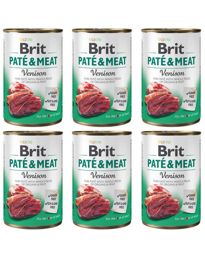 BRIT Pate&Meat venison 6x400 g paštéta so zverinou