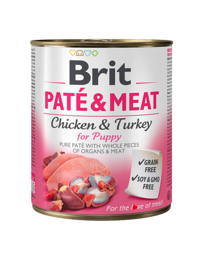 BRIT Pate&Meat puppy 800 g paštéta pre šteňatá