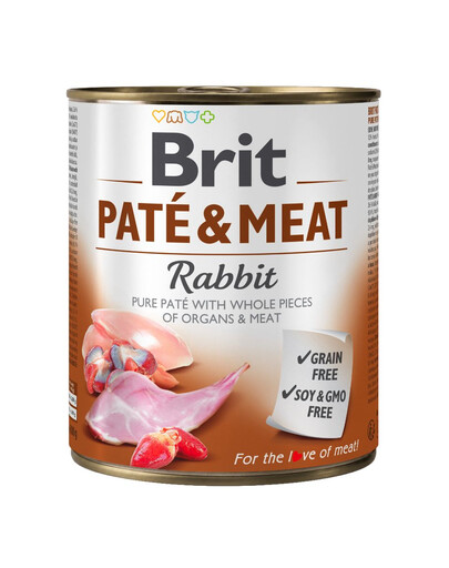 BRIT Pate&Meat Rabbit 800 g paštéta s králičím mäsom