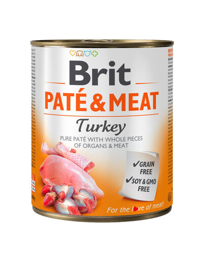 BRIT Pate&Meat Turkey 800 g paštéta s morčacím mäsom