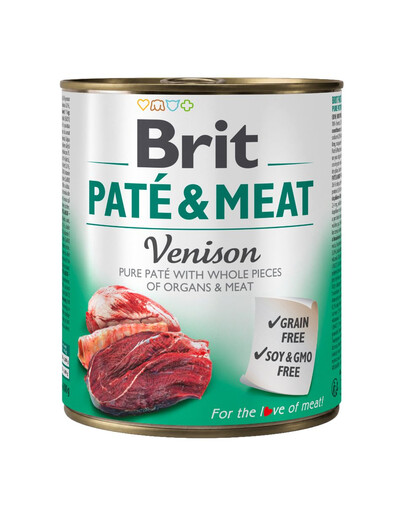 BRIT Pate&Meat Venison 800 g paštéta so zverinou