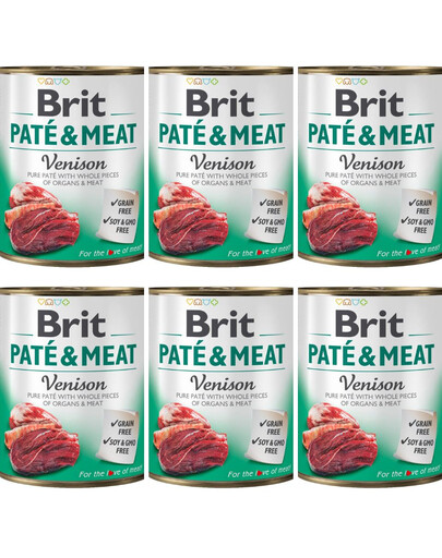 BRIT Pate&Meat venison 6x800 g paštéta so zverinou