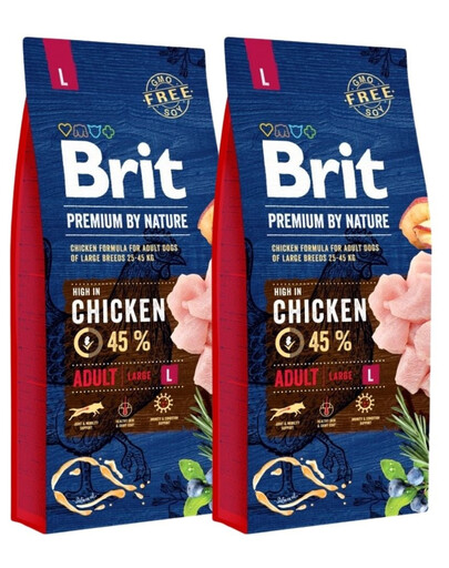 BRIT Premium by Nature Adult L 2 x 15 kg Kompletné krmivo pre psov
