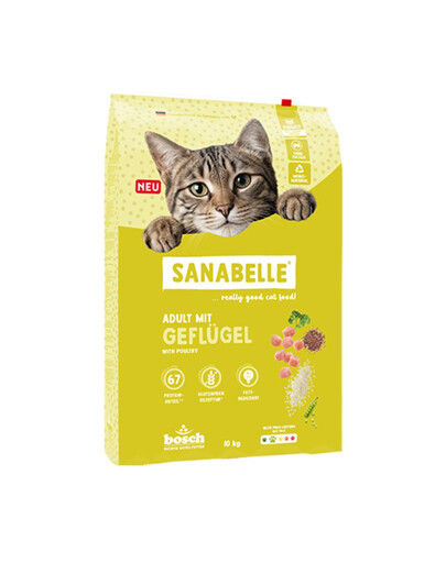 SANABELLE Classic Adult with Poultry 10 kg krmivo s hydinovým mäsom pre dospelé mačky