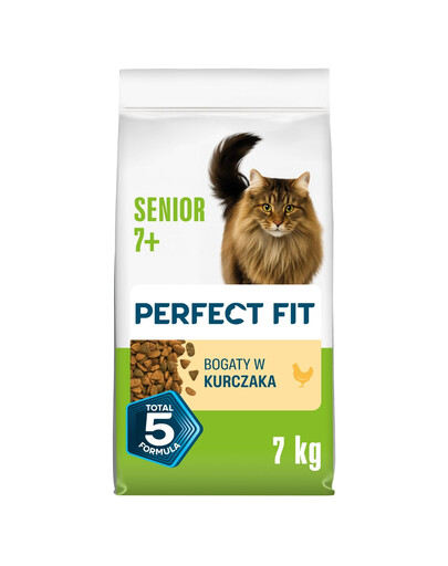 PERFECT FIT Senior 7+ s kuracím mäsom 7 kg krmivo pre starších mačky